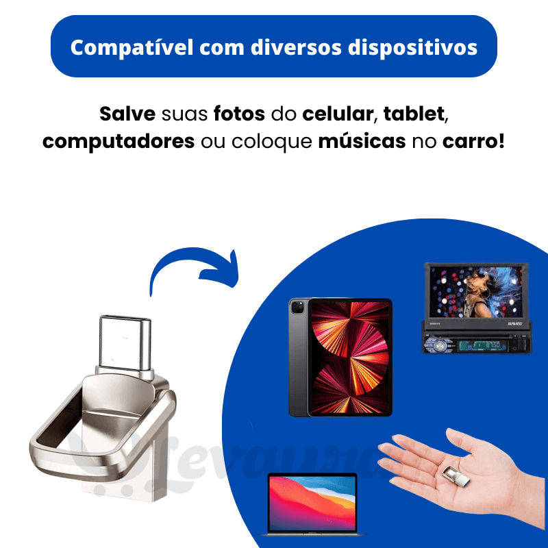 Pendrive Universal celular e PC - 2 TB Por preço de 1 TB
